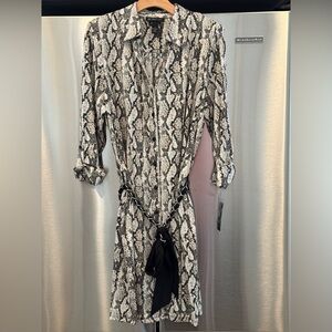 INC International Concepts Black and White Snake Patterned Dress 1X
